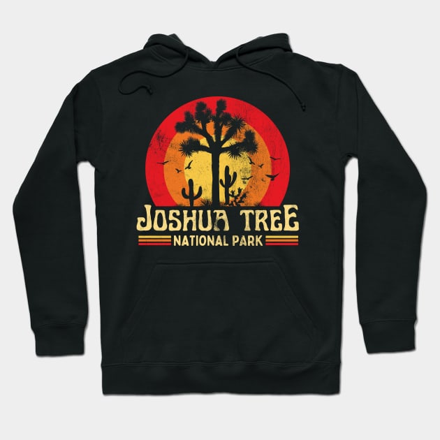 Joshua Tree National Park California Vintage Sunset Hoodie by DetourShirts